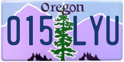 OR license plate 015LYU