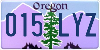 OR license plate 015LYZ