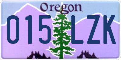 OR license plate 015LZK