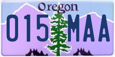 OR license plate 015MAA