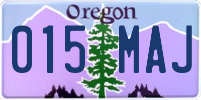 OR license plate 015MAJ