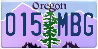 OR license plate 015MBG