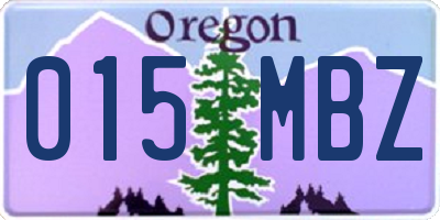 OR license plate 015MBZ
