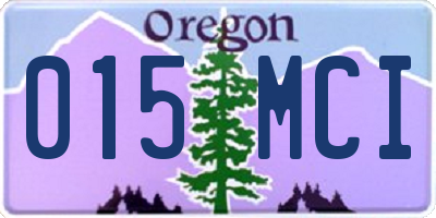 OR license plate 015MCI