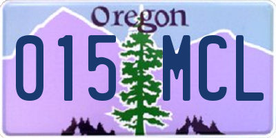 OR license plate 015MCL