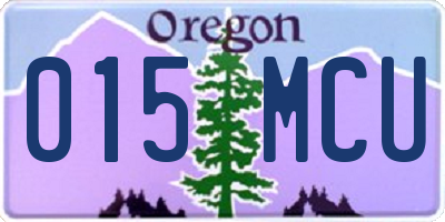OR license plate 015MCU