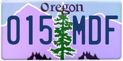 OR license plate 015MDF