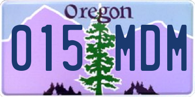 OR license plate 015MDM