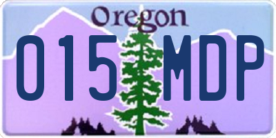OR license plate 015MDP