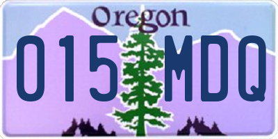 OR license plate 015MDQ