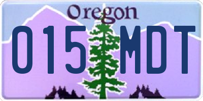 OR license plate 015MDT