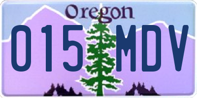 OR license plate 015MDV