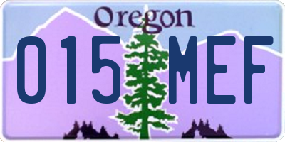 OR license plate 015MEF