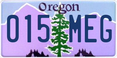 OR license plate 015MEG