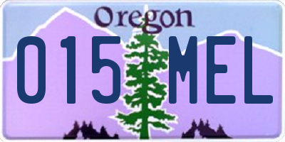 OR license plate 015MEL