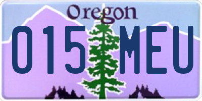 OR license plate 015MEU
