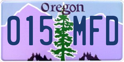 OR license plate 015MFD