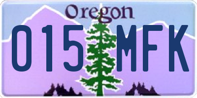 OR license plate 015MFK