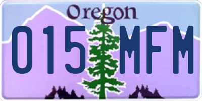 OR license plate 015MFM