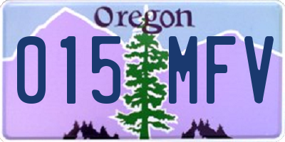 OR license plate 015MFV