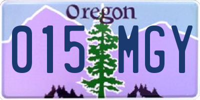 OR license plate 015MGY
