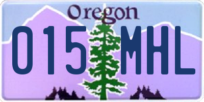 OR license plate 015MHL