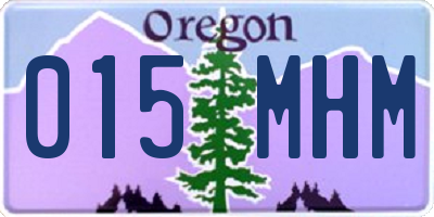 OR license plate 015MHM