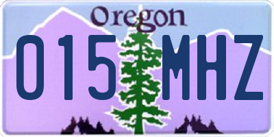 OR license plate 015MHZ