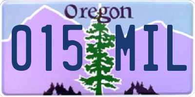 OR license plate 015MIL