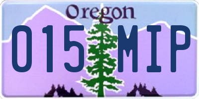 OR license plate 015MIP