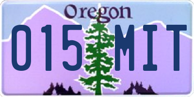 OR license plate 015MIT