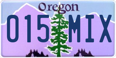 OR license plate 015MIX