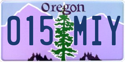 OR license plate 015MIY