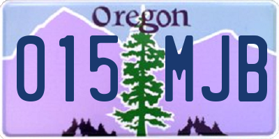 OR license plate 015MJB