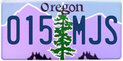 OR license plate 015MJS