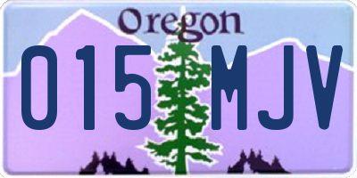 OR license plate 015MJV