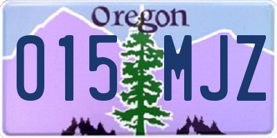 OR license plate 015MJZ