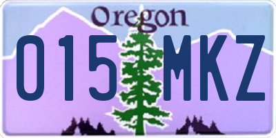 OR license plate 015MKZ