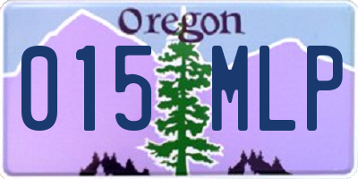 OR license plate 015MLP