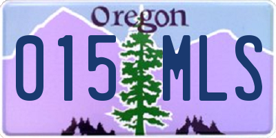 OR license plate 015MLS
