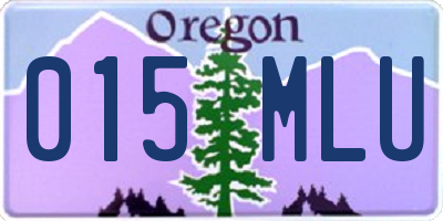 OR license plate 015MLU