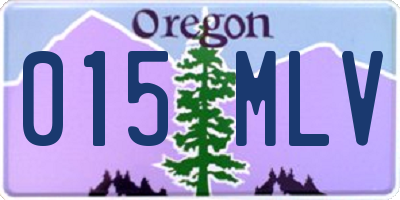 OR license plate 015MLV