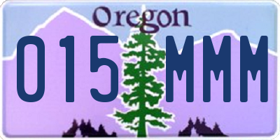 OR license plate 015MMM