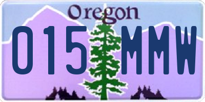 OR license plate 015MMW