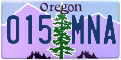 OR license plate 015MNA