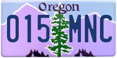 OR license plate 015MNC
