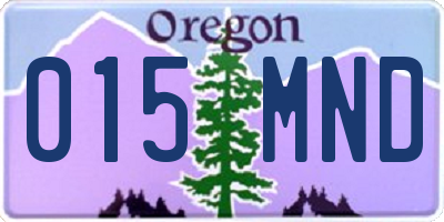 OR license plate 015MND