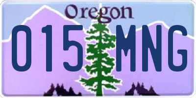 OR license plate 015MNG