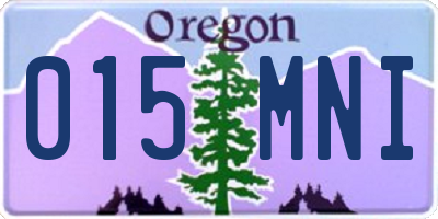 OR license plate 015MNI