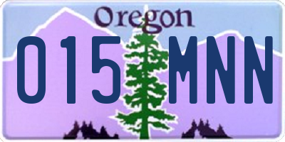 OR license plate 015MNN